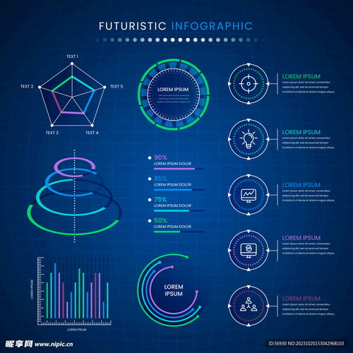 藍(lán)色科技風(fēng)數(shù)據(jù)信息圖設(shè)計(jì) 信息技術(shù)咨詢服務(wù)的視覺(jué)呈現(xiàn)